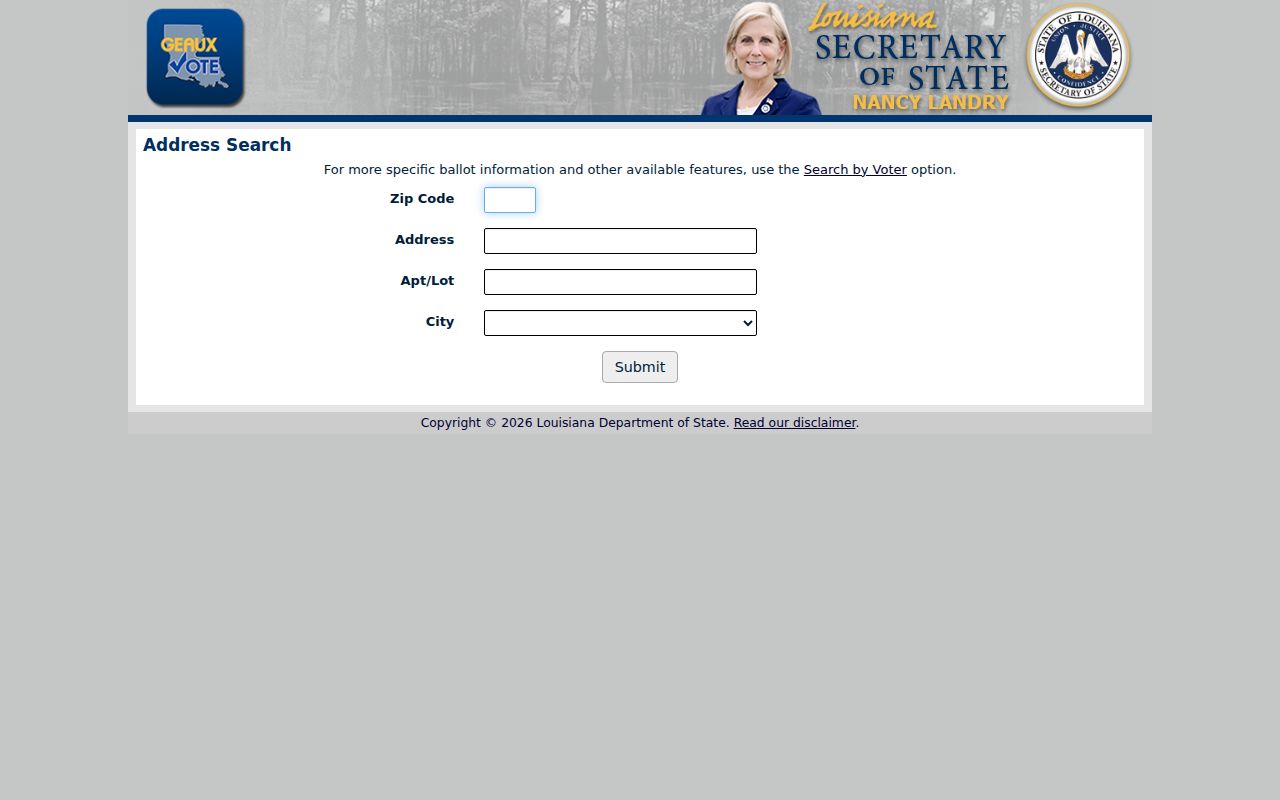 Chalmette resident lookup voter address form
